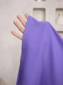 Al Najma 女士锁孔领贴花优雅阿拉伯风格连衣裙 - 紫色 - 查看 9