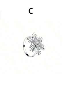 1pc/6pcs/12pcs Christmas Napkin Rings, Gold/Silver Snowflake & Deer Shape Solid Color Alloy Polished Metal Rings, Carved Openwork Design, Christmas Decorations, Tabletop Decor, Wedding, Birthday, Party - Multicolor - View 10