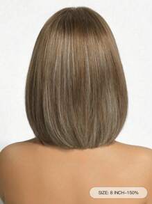 Peluca con cabello humano recto de bob corto, color miel marrón, con lace frontal de 13*4 pulgadas y lace transparente, 100% cabello humano Remy para mujeres