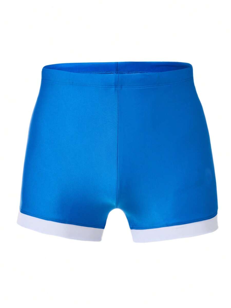 Manfinity KASUA Men's Summer Beach Vacation Contrast Trim Comfortable Swim Trunks