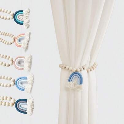 1 件彩虹磁性窗帘系带，带串珠带，窗帘装饰，适用于客厅、卧室、厨房、餐厅礼物生日毕业