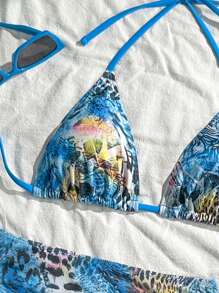 Swim SXY Women's Leopard Print Bikini Swimsuits Set, Multiple Piece, Vacation, Casual, Swimming Pool, Beach, Sunbathing, Sexy Bathing Suit For Summer - Multicolor - View 4