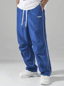 Manfinity EZcore Men's Street Collegiate Style Pants, Fall - Blue - View 3