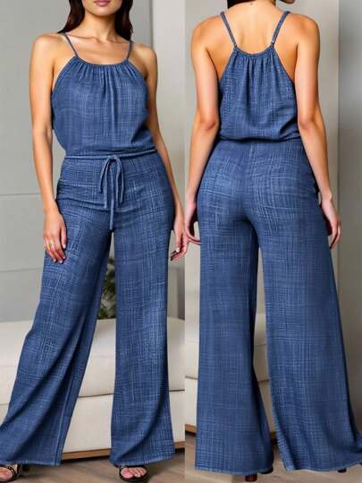 Breezaya Pantalones tipo mono holgado de moda para mujer de talla grande