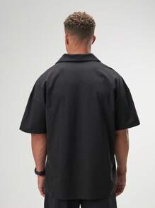 ARC Activewear 超大长袖 T 恤 高性能上衣 健身房运动服 Polo 衫 - 黑色 - 查看 2