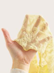 SHEIN ICON 开衩下摆提花面料吊带背心 - 黃色 - 查看 5