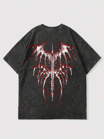Street Life Camiseta de manga corta de cuello redondo, casual y versátil, con estampado gráfico de verano