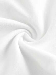 SHEIN ICON 女式蕾丝拼布米色不对称抽绳迷你裙，夏季 - 白色 - 查看 4