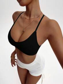 Women Seamless Sports Bra (Yellow Color) Bra Tops Bikini Tops Nipple Bra Bra Tape Breast Silicone Bra - Black - View 3