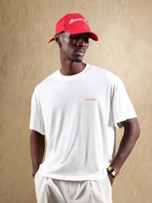 SUMWON Tricou Premium Slub Summer Club Lounge Casual Basic Tee Classic Comfort T-shirt Logo Mic - alb - Vizualizare 1