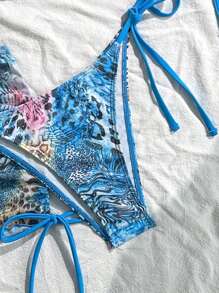 Swim SXY Women's Leopard Print Bikini Swimsuits Set, Multiple Piece, Vacation, Casual, Swimming Pool, Beach, Sunbathing, Sexy Bathing Suit For Summer - Multicolor - View 5