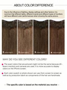 一片式 V 形夹式接发，后 V 形，100% 真人头发，蜜棕色直发，适合女性，易于造型、轻盈、透气、隐形，适合所有发质和日常佩戴 S4 - S4 - 查看 4