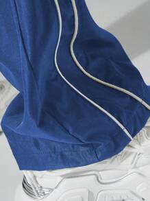 Manfinity EZcore Men's Street Collegiate Style Pants, Fall - Blue - View 5