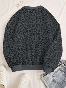 INAWLY Women Casual Leopard Print Crew Neck Sweatshirt Graduation,Back To School Outfits,Graduation,Teacher Outfits For Women,Back To School