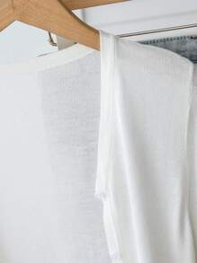 Girls' Lightweight Simple Fashion Knit Sweater, Long Sleeve Air-Conditioning Cardigan White Cardigan Cropped Cardigan Cardigan Casual White Jacket Button Cardigan Fall Winter - White - View 7