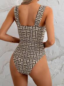 Swim Vcay Women's Summer Beach Vacation Style All-Over Printed Ruched Bust One-Piece Swimsuit
