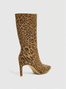 CUCCOO SZL 女士豹纹尖头高跟侧拉链时尚踝靴 - 彩色 - 查看 8