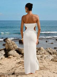 Opulessa 1pc Women's Solid Color Fitted Dress Holiday Outfits Summer Outfits Vacation