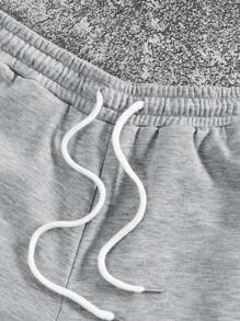 PAVTROS Manfinity Streetrush Men's Contrast Color Patch Pocket Drawstring Waist Casual Sweatpants - Multicolor - View 3