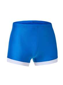 Manfinity KASUA Men's Summer Beach Vacation Contrast Trim Comfortable Swim Trunks