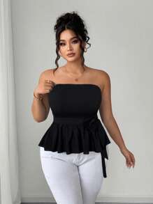 Elenzga 女式加大码纯色简约休闲衬衫