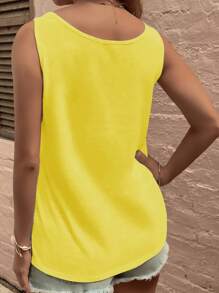 SHEIN LUNE CURVE Plus Size Women Loose Casual Camisole And Top Tank Top Set