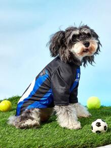 PETSIN 1pc Pet Cat And Dog Universal Number 10 Jersey Blue Black Striped Letter Printed Fashion Casual Sports Style Comfortable Dog Jersey - Multicolor - View 3