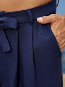 Manfinity RSRT Herren lässige, weite, einfarbige Shorts für den Urlaub - marineblau - Übersicht 3