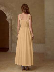 MOTF PREMIUM LINEN EMBROIDERY CONTRAST TRIM DRESS
