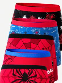 Paquete de 5 boxers cómodos de algodón con estampado para niños pequeños