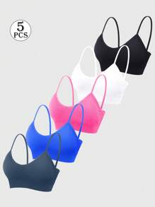 SHEIN 5件套女士无缝吊带背心，无钢圈罩杯，柔软舒适 - 彩色 - 查看 8
