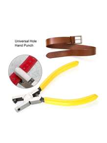 SHEIN 1 pieza Herramienta universal de perforación de cinturones para cinturones, cordones de zapatos, correas de reloj, Día de San Valentín para hombres, Boda de San Valentín, cumpleaños, alicates, herramientas, pinzas para carpetas