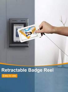 1Set ID Card Cover, Easy Pull Buckle, Badge Holder, Medical Care, Office ID Card Cover, ID Card Cover, Retractable Access Card Cover, Keychain - Multicolor - View 6