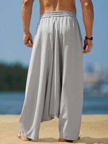 Manfinity RSRT Pantaloni casual da uomo, tinta unita, con vita regolabile con laccetto e cavallo basso