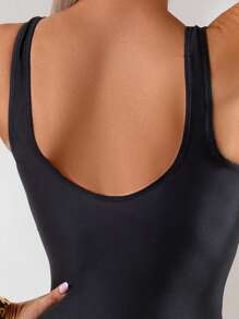 SHEIN Swim Đồ bơi một mảnh hở lưng in hoa cỡ lớn gợi cảm cho nữ, mùa hè - Nhiều màu - Xem 3