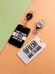 1Set ID Card Cover, Easy Pull Buckle, Badge Holder, Medical Care, Office ID Card Cover, ID Card Cover, Retractable Access Card Cover, Keychain - Multicolor - View 12