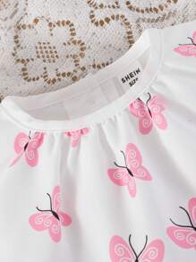 SHEIN Bộ đồ không tay in họa tiết động vật dễ thương dễ thương cho bé gái kết hợp với quần short màu hồng cho mùa hè - Hồng - Xem 5