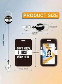 1Set ID Card Cover, Easy Pull Buckle, Badge Holder, Medical Care, Office ID Card Cover, ID Card Cover, Retractable Access Card Cover, Keychain - Multicolor - View 3