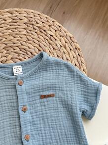 Conjunto veraniego de pelele y pantalón corto de color liso y estilo informal para bebé recién nacido niño