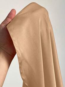 Maweii Vestido midi de verano de talla grande para mujer, de unicolor, con lazo delantero y abertura lateral alta - Marrón - Ver 7