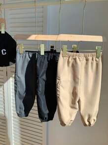 3pcs Set Baby Boy Casual, Comfortable, Versatile Soft Pants, Suitable For Daily, School, Outdoor, Sports Activities In Spring And Autumn Chic Autumn/Winter - Multicolor - View 6