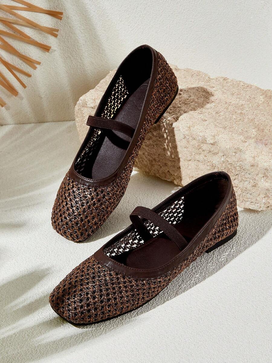 Styleloop 女式黑色厚底百搭休闲平底凉鞋 - 咖啡棕 - 查看 1