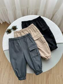 3pcs Set Baby Boy Casual, Comfortable, Versatile Soft Pants, Suitable For Daily, School, Outdoor, Sports Activities In Spring And Autumn Chic Autumn/Winter - Multicolor - View 2