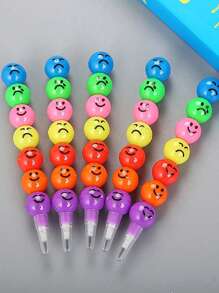 SHEIN Creative 7-Segment Candied Haws Expression Face Pencil Student Free Sharpening Pencil Random 1 Valentine's Day, Chinese Valentine's Day, Wedding, Birthday, Pen Holder, Office Supplies Back To School, Pencil