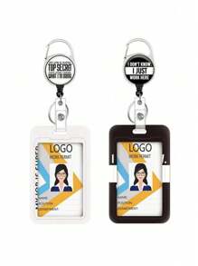 1Set ID Card Cover, Easy Pull Buckle, Badge Holder, Medical Care, Office ID Card Cover, ID Card Cover, Retractable Access Card Cover, Keychain - Multicolor - View 9