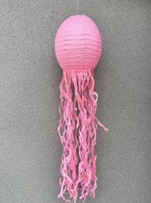 SHEIN 6 件水母纸灯笼粉色绿色蓝色吊灯适合美人鱼主题夏威夷热带海洋生日派对装饰、母亲节毕业典礼、婚礼装饰 - 彩色 - 查看 6