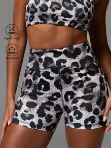 Athîral Women's Leisurewear Animal Cheetah Leopard Print Biker Cycle Gym Shorts, Fitness - Multicolor - View 4