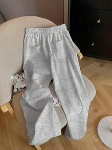 Airaco Women's Casual Drawstring Elastic Waist Straight Loose Wide Leg Pants, Suitable For Commuting And Sports Fall Cloth For Women