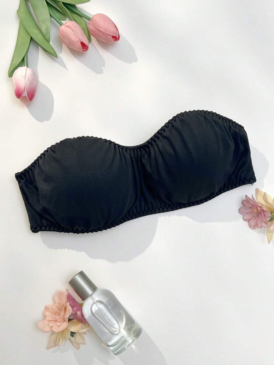 صدرية طويلة صلبة لون حداثوية مريحة للمراهقات - الأسود - مشاهدة 1