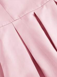 SHEIN Girlism 少女烟熏粉色抹胸透明肩带，可爱、甜美、优雅、收腰、合身、长款 A 字裙，适合婚礼花童、舞会、派对，适合春夏季 - 粉色 - 查看 4